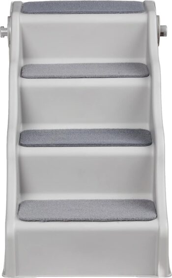 Amazon Basics Foldable Steps for Dogs and Cats, Grey, 14.6"X24.82"X19.5"